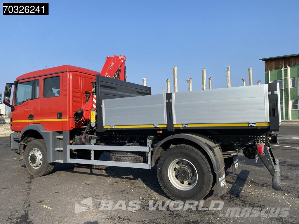 MAN TGM 18.320 4X4 NEW! Double cabin Fassi F115 Automa Platós / Ponyvás teherautók