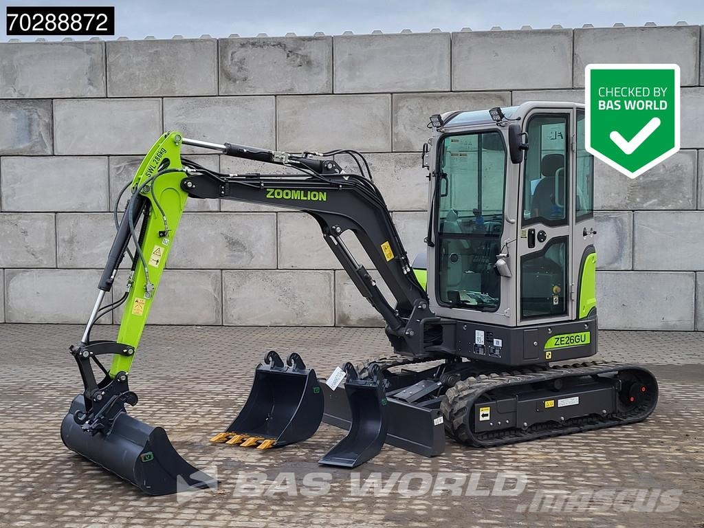 Zoomlion ZE26 GU FACTORY WARRANTY – CW / 3 BUCKETS - KUBOTA Mini ekskavatori < 7 t