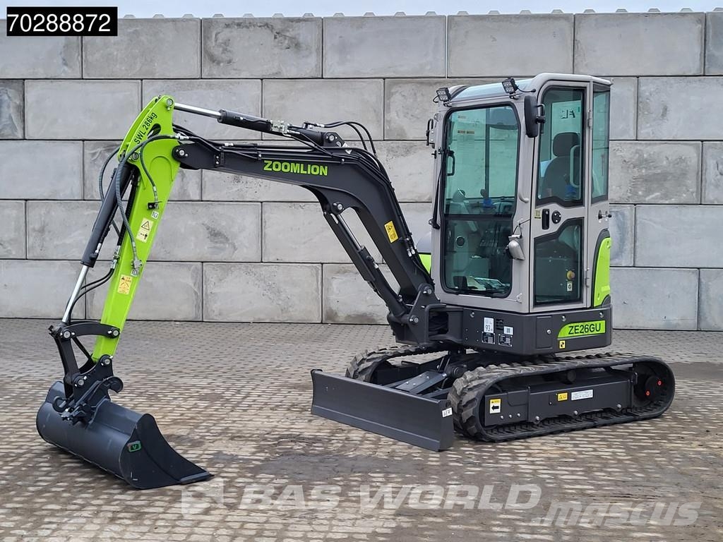 Zoomlion ZE26 GU FACTORY WARRANTY – CW / 3 BUCKETS - KUBOTA Mini ekskavatori < 7 t