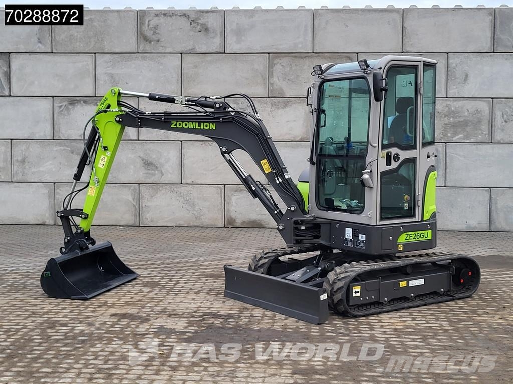 Zoomlion ZE26 GU FACTORY WARRANTY – CW / 3 BUCKETS - KUBOTA Mini ekskavatori < 7 t