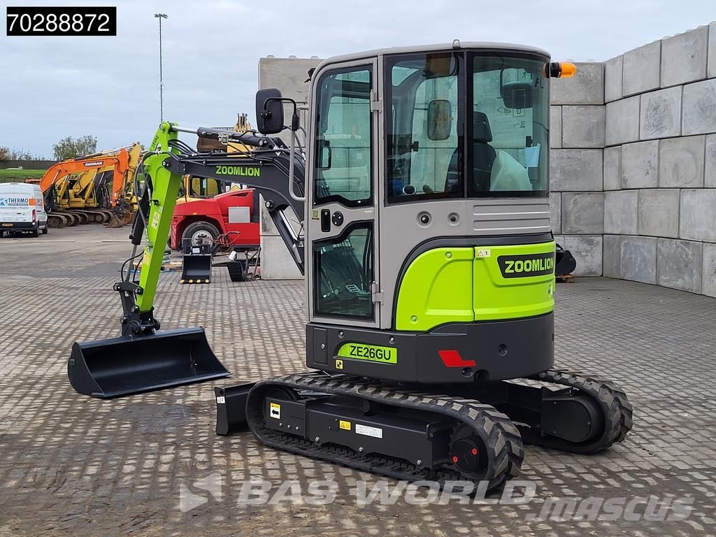 Zoomlion ZE26 GU FACTORY WARRANTY – CW / 3 BUCKETS - KUBOTA Mini ekskavatori < 7 t