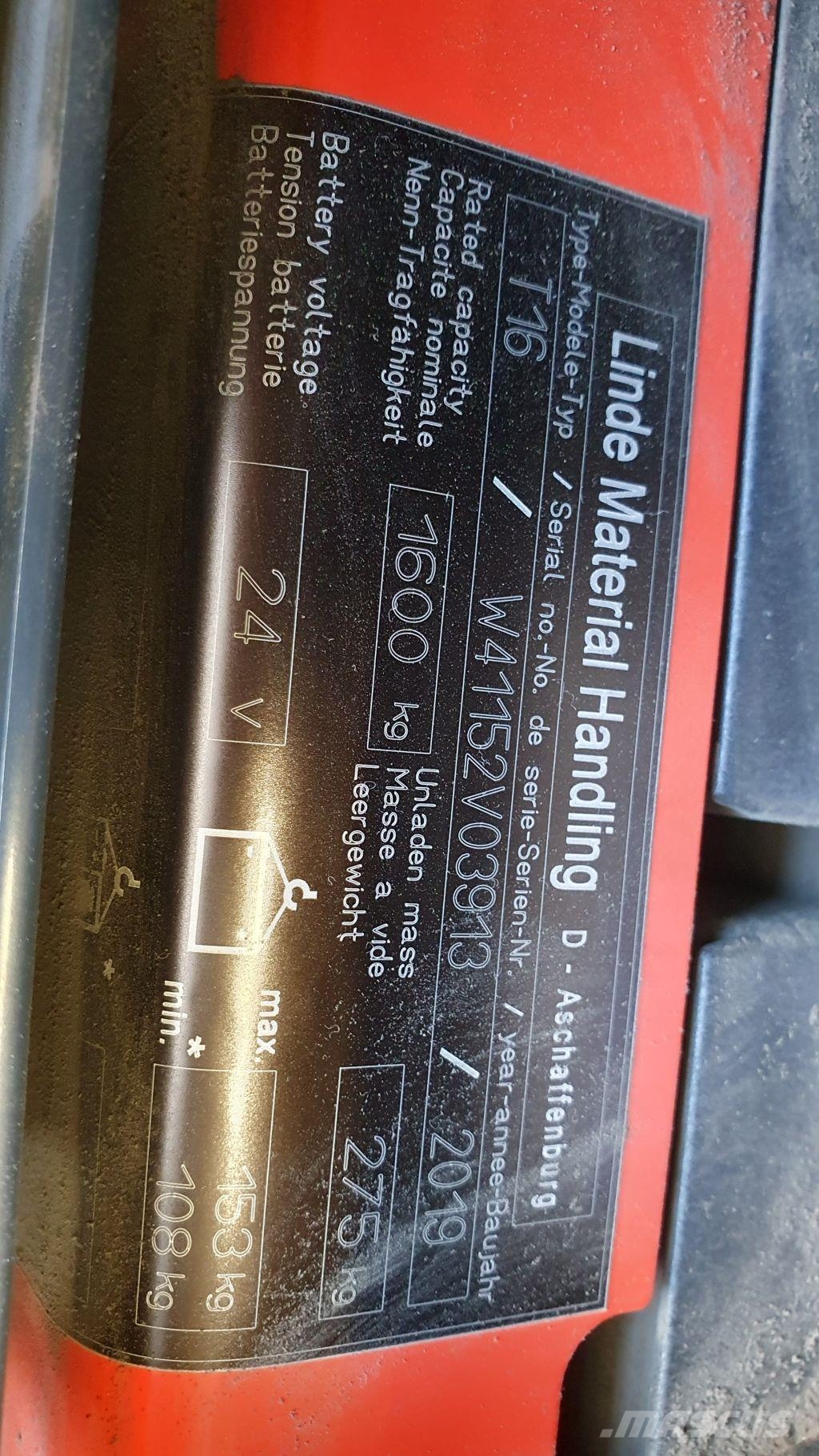 Linde T16 Li-Ion Ručni električni viljuškar