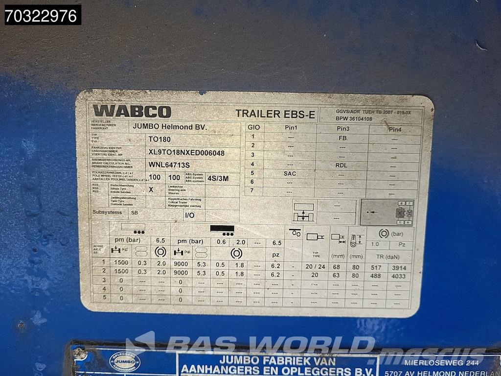 Jumbo T0180 2 axles LZV B-Double Tailgate LBW Steering A Semi-Reboques Caixa Fechada