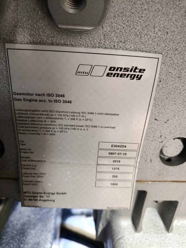 MTU 12V400 GS مولدات غاز
