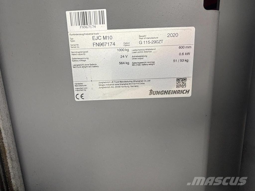 Jungheinrich EJC M10 Stapelaar Ручные гидравлические тележки