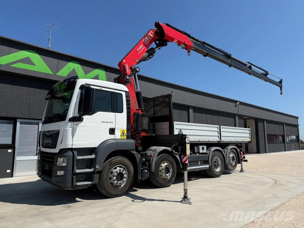 MAN TGS 35.470 Kipper + Kran Fassi F485 8x2 Camion benne