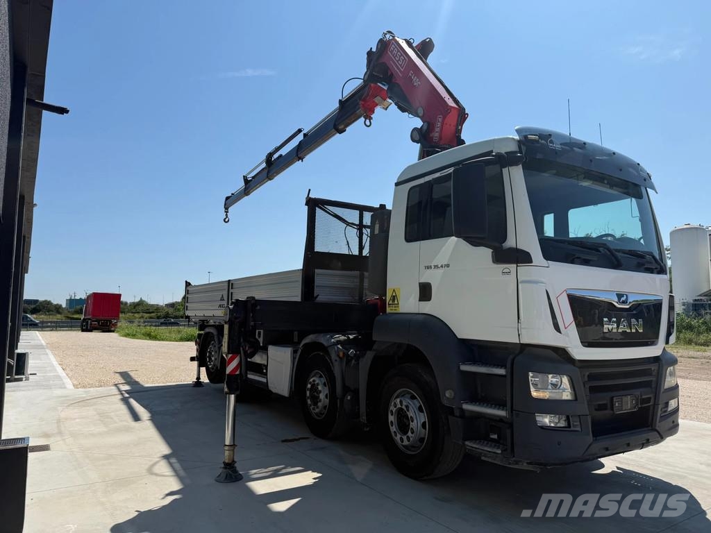 MAN TGS 35.470 Kipper + Kran Fassi F485 8x2 Camion benne