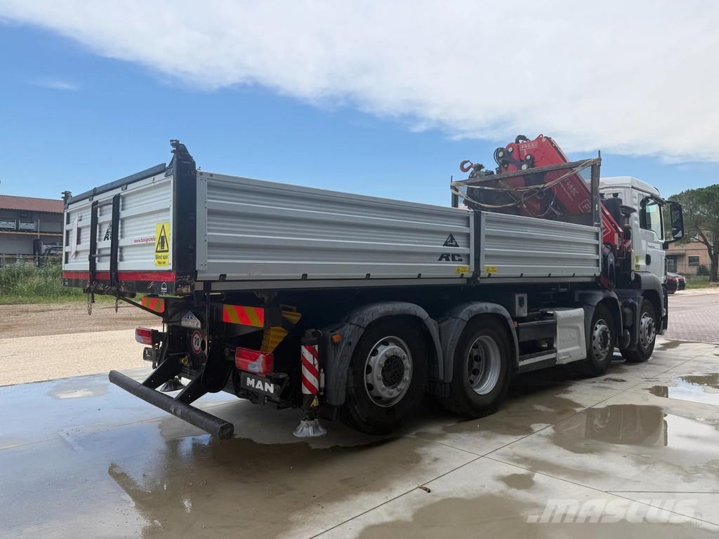 MAN TGS 35.470 Kipper + Kran Fassi F485 8x2 Camion benne