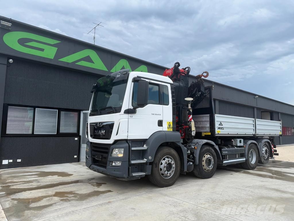 MAN TGS 35.470 Kipper + Kran Fassi F485 8x2 Camion benne