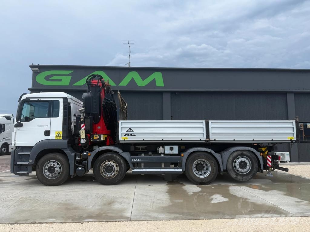 MAN TGS 35.470 Kipper + Kran Fassi F485 8x2 Camion benne