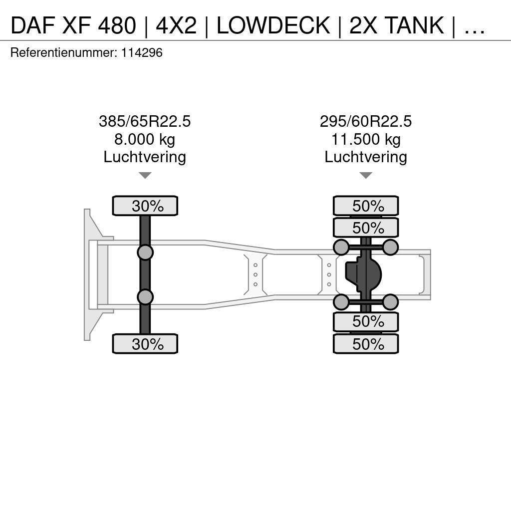 DAF XF 480 | 4X2 | LOWDECK | 2X TANK | PARKING AIRCO 트랙터 유닛
