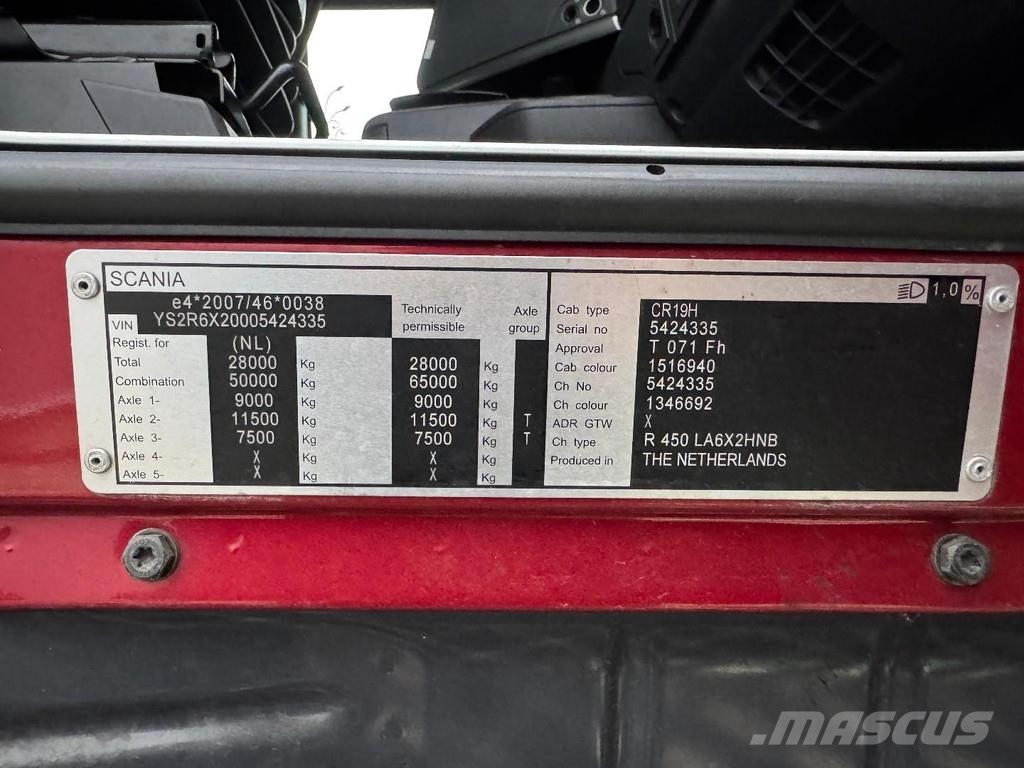 Scania R450 6X2 EURO 6 + RETARDER + SLIDING DISH Motrici e Trattori Stradali