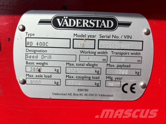 Väderstad RD400C Külvikud