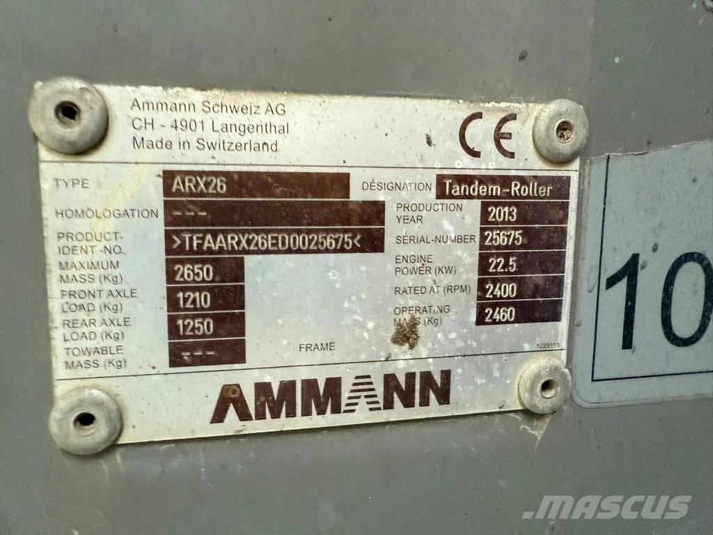 Ammann ARX26 , CE, 5085 HOURS Rodillos de doble tambor