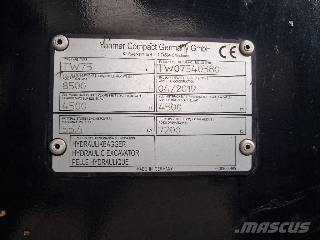 Yanmar TW 75 حفارات بعجل