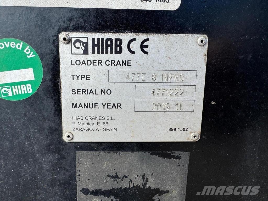 Hiab 477E-8 HIPRO LOADER CRANE 2019 - 8 HYDR. EXTENSION Lastbilmonterede kraner