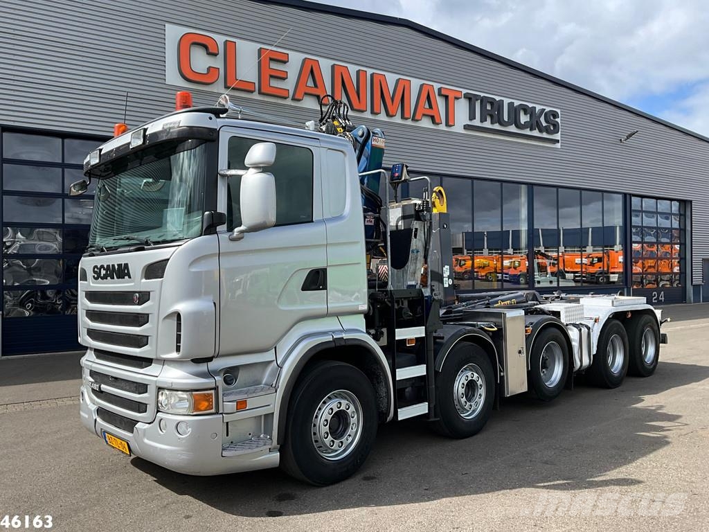 Scania R 480 10x4 Retarder HMF 16 Tonmeter Z-kraan Hook lift trucks