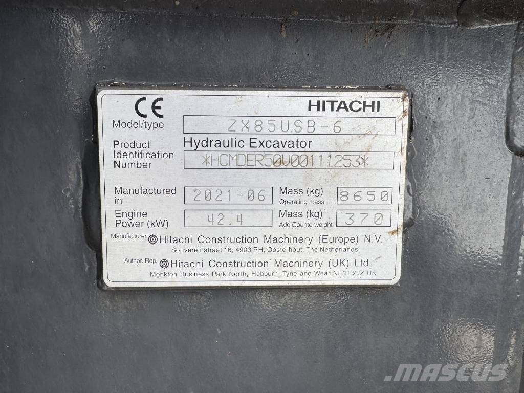 Hitachi ZX 85 US-6 Midi excavators 7t - 12t