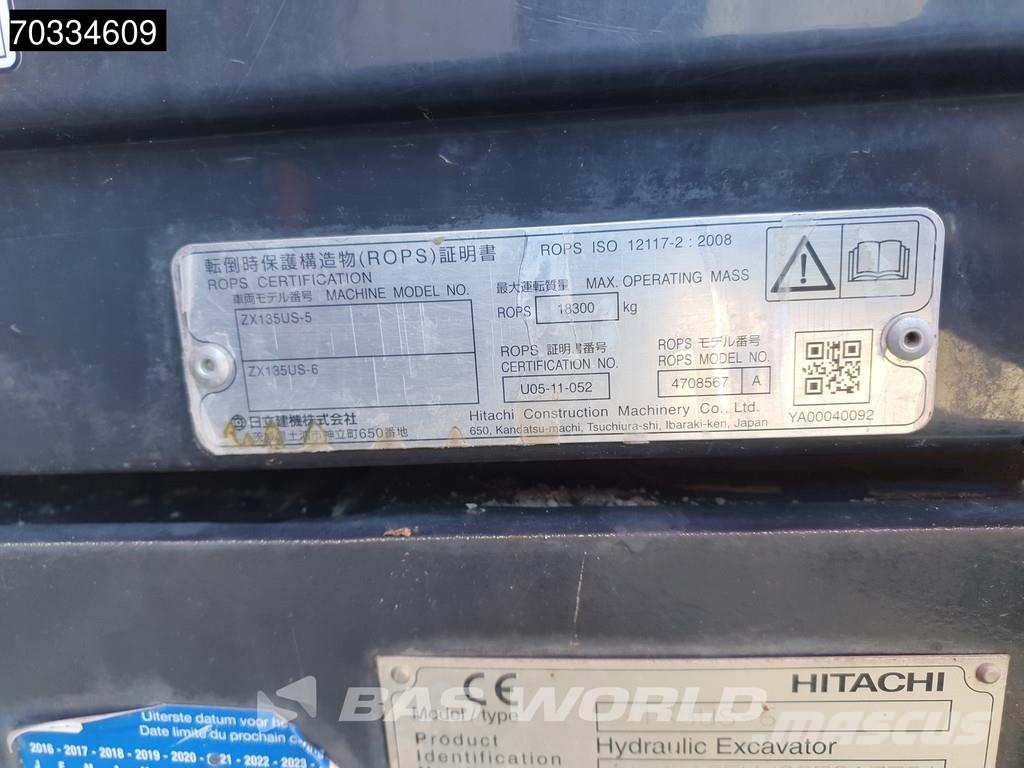 Hitachi ZX135 US-6 Blade - First Owner Bagri goseničarji