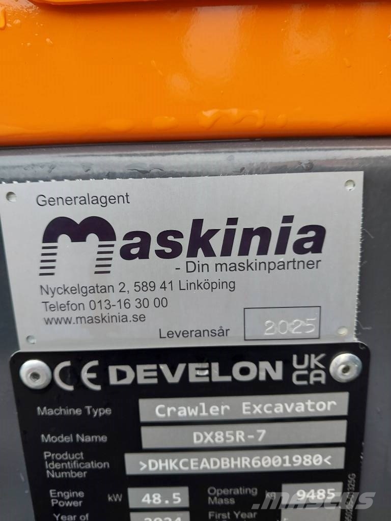 Develon 2025 DX 85 R-7 Midikaivukoneet 7t - 12t