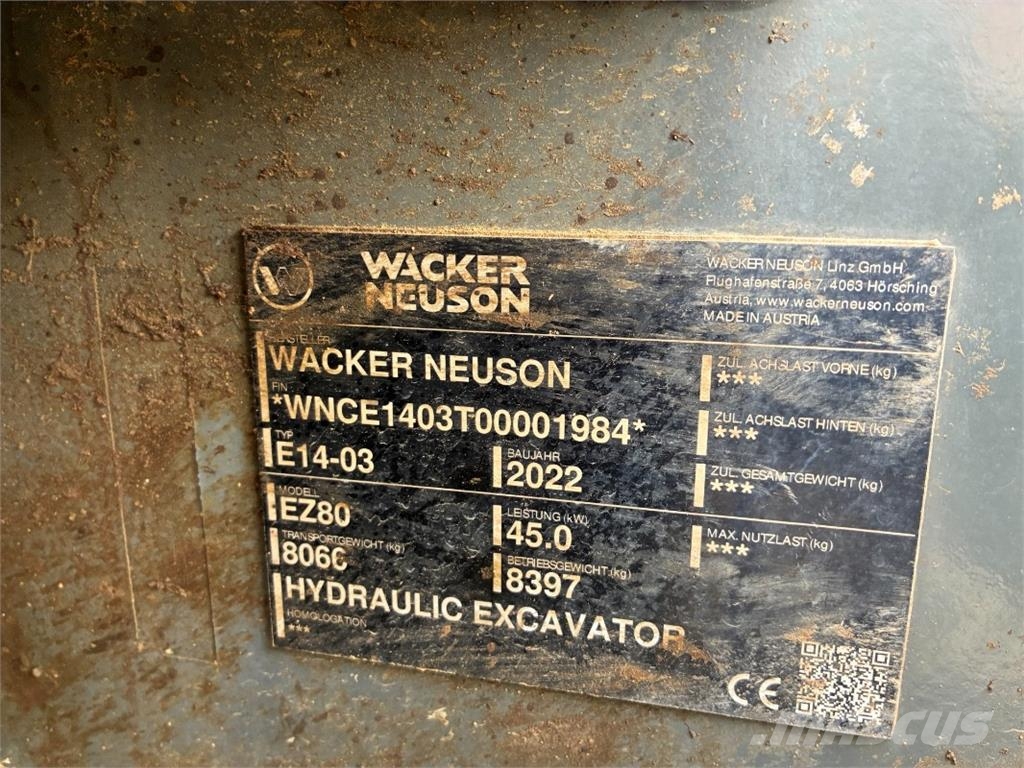 Wacker Neuson EZ80 Mini bagri <7t