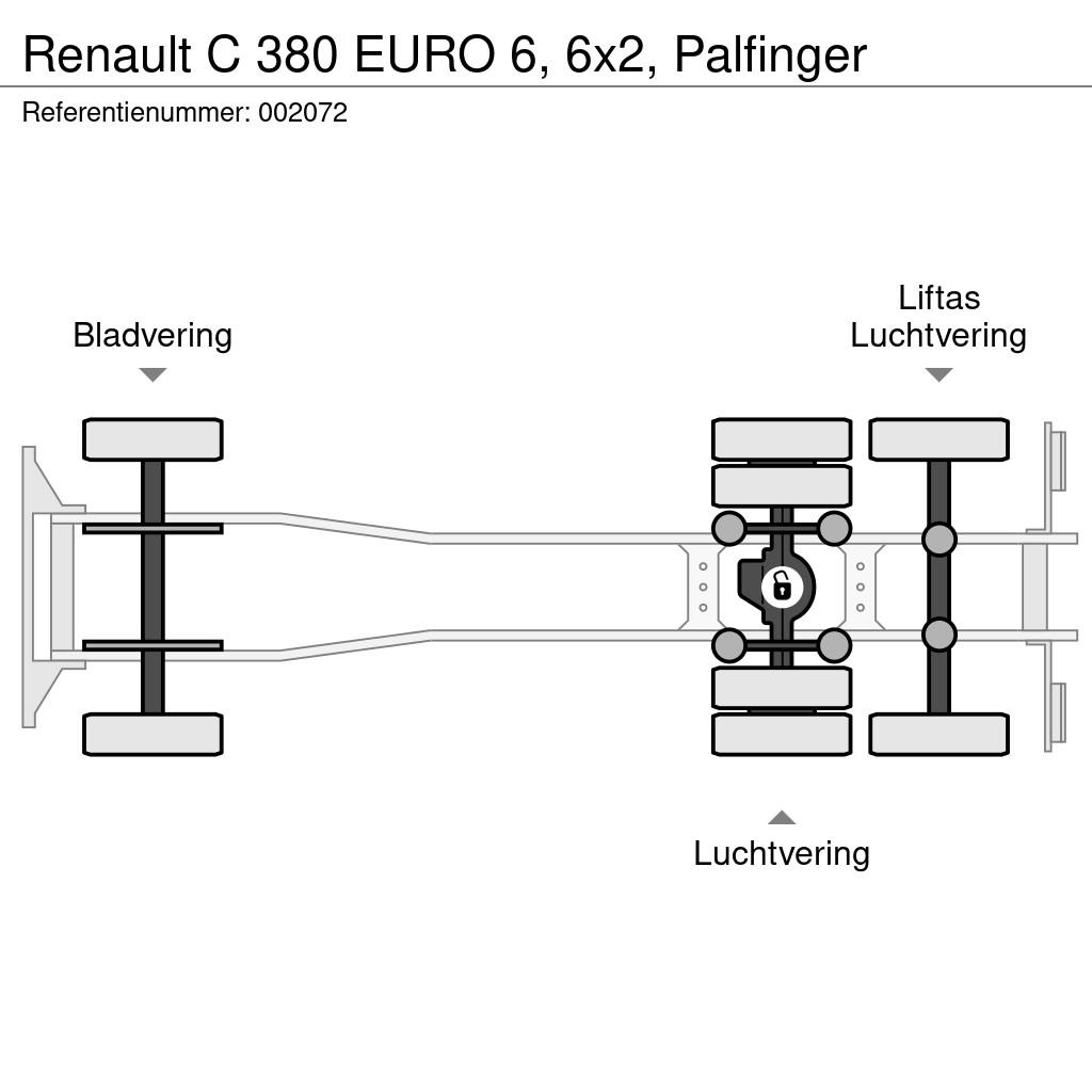 Renault C 380 EURO 6, 6x2, Palfinger Platte bakwagens