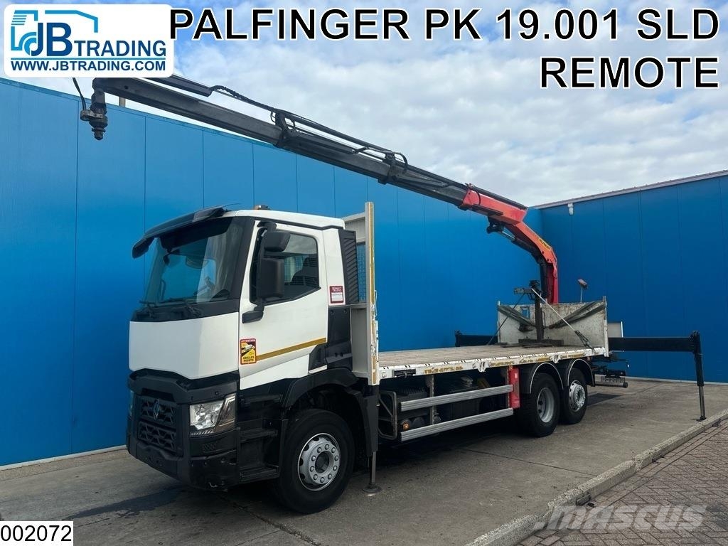 Renault C 380 EURO 6, 6x2, Palfinger Platte bakwagens