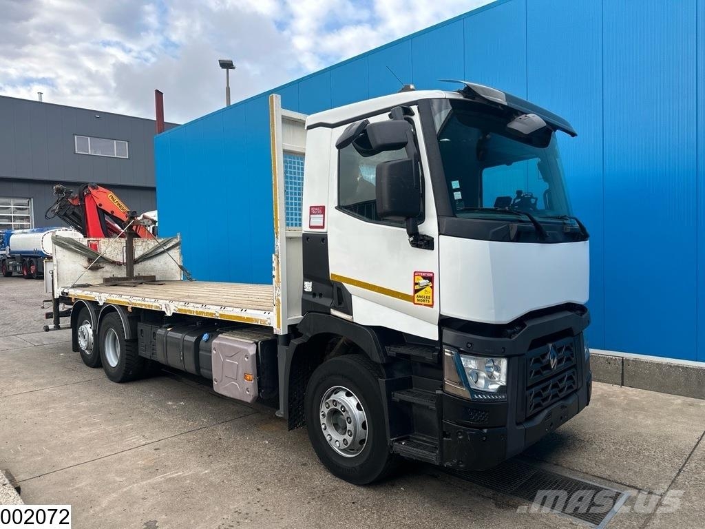 Renault C 380 EURO 6, 6x2, Palfinger Platte bakwagens