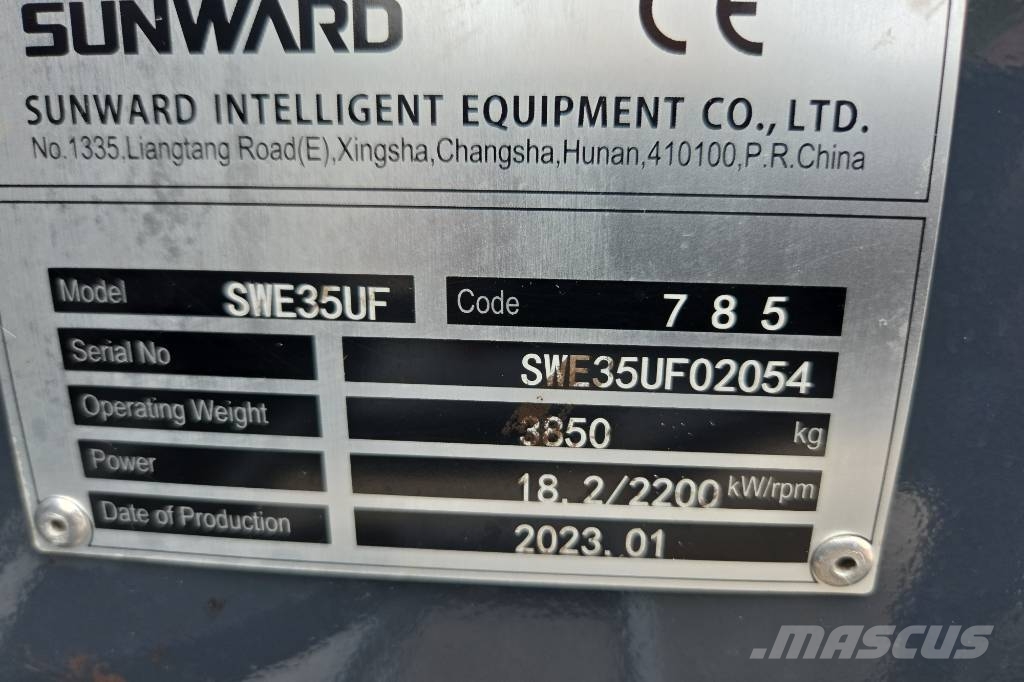 Sunward SWE 35UF Minigrävare med tiltrotator och grip Minigrävare < 7t
