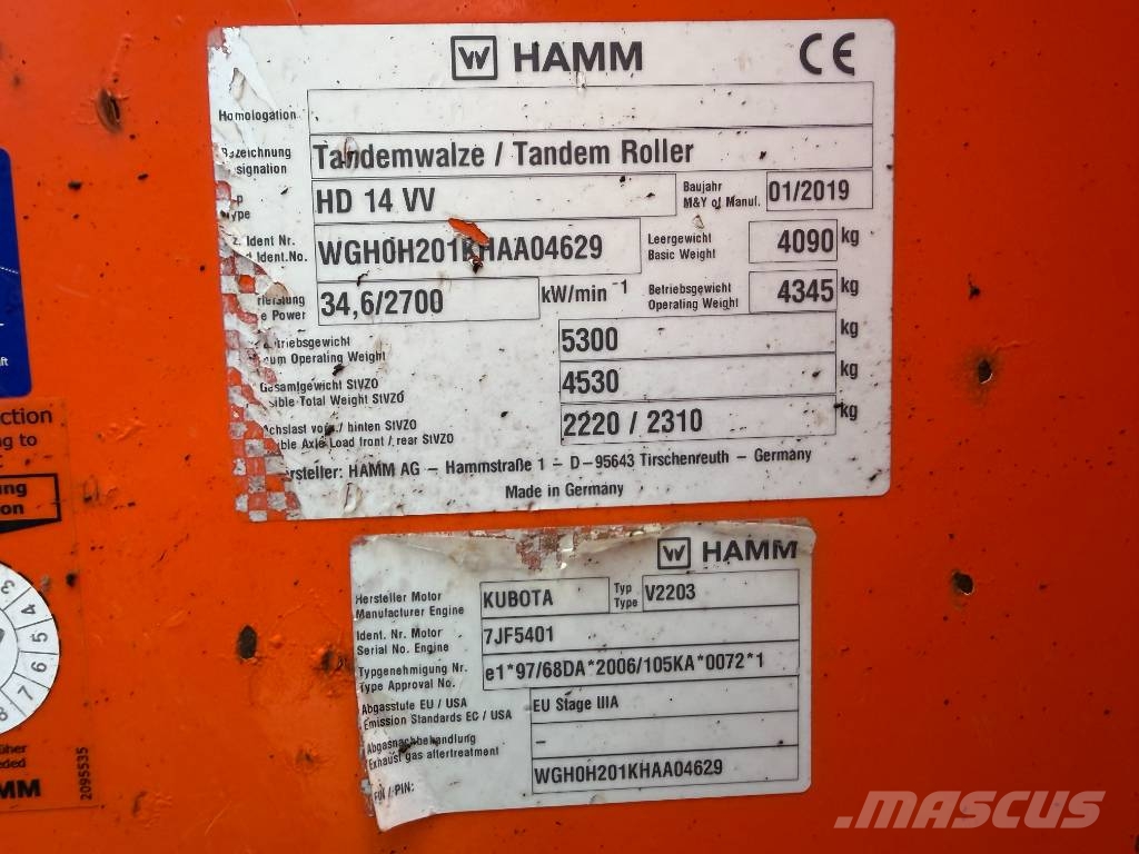 Hamm HD14 VV Dvojni valjarji