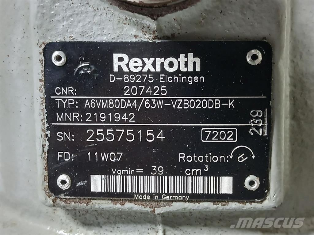 Mulag 207425-Rexroth A6VM80DA4-Drive motor/Fahrmotor Hydraulics
