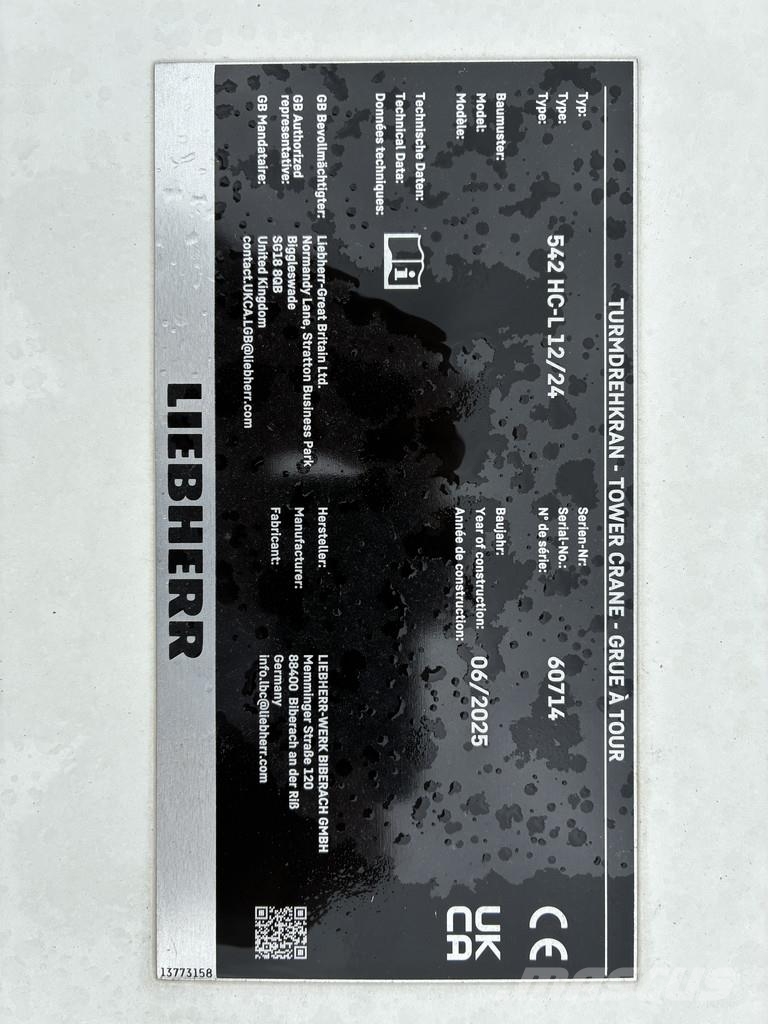 Liebherr 542 HC-L 12/24 رافعات برجية