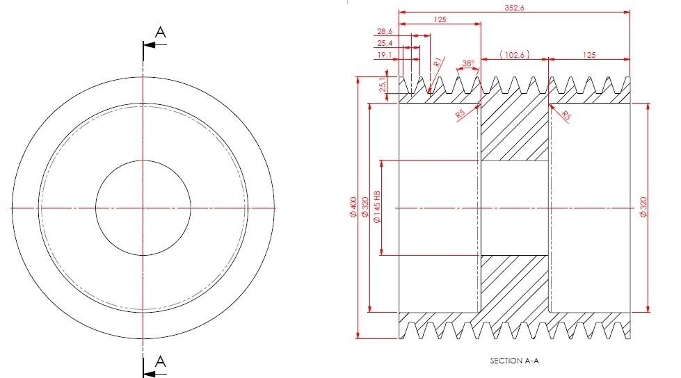  Pulley SPC400-12 أجهزة نقل