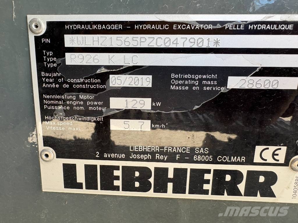 Liebherr R 926 Compact Litronic Rupsgraafmachines