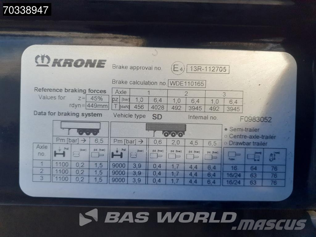 Krone SD Mega Lift Axle MOT 08/27 Schuifzeilen