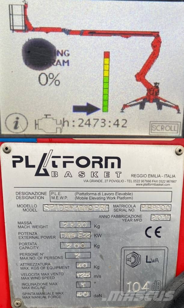 Platform Basket SPIDER 18.90-PRO endommagée Otras plataformas elevadoras