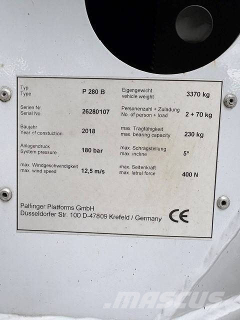 Palfinger P 280 B Auto korvtõstukid