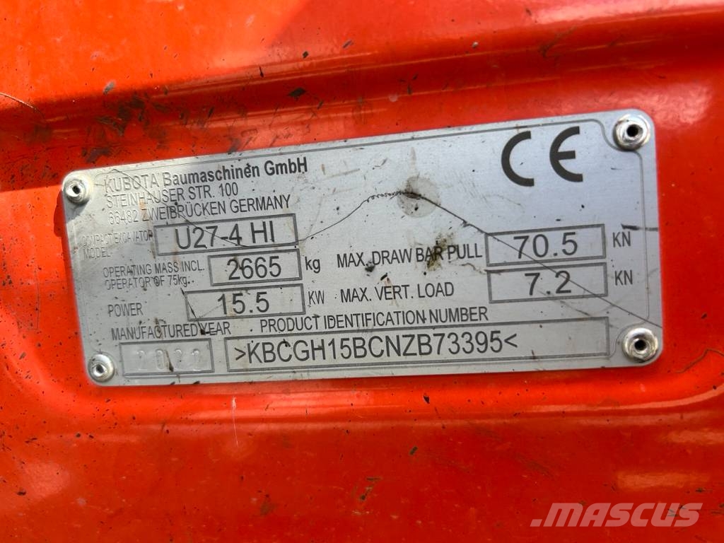 Kubota u27 hi Miniexcavadoras