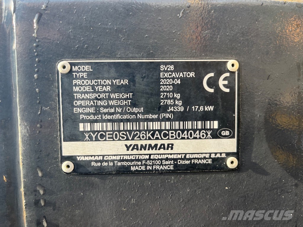 Yanmar SV 26 Mini bageri <7t