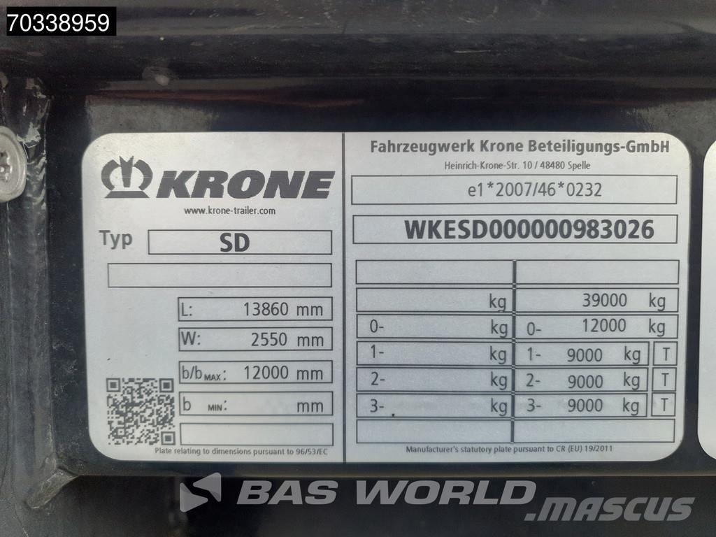 Krone SD Lift Axle Sliding roof Gardintrailer