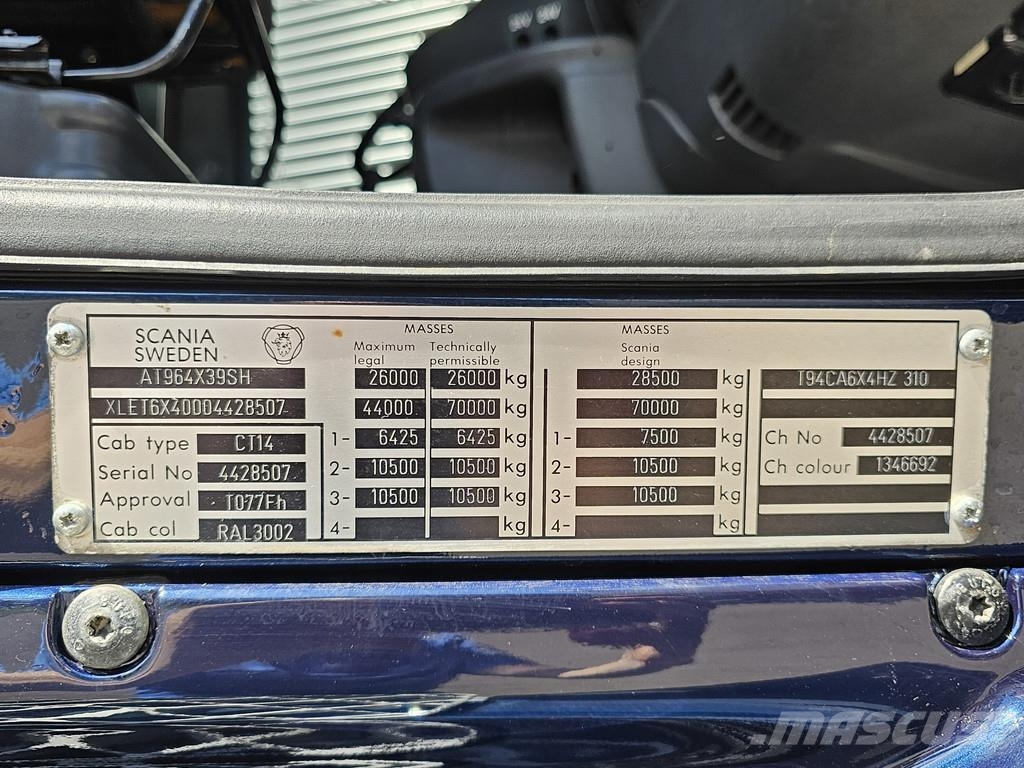 Scania T94.310 / HAUBER/TORPEDO / 6X4 Camiones tractor
