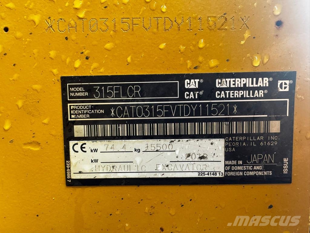 CAT 315FL CR . Escavadeiras de esteiras
