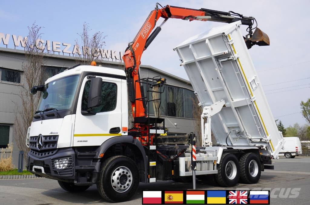 Mercedes-Benz Arocs 2636 / 6x4 / HDS Fassi / Wywrotka 3 str Camiones bañeras basculantes o volquetes