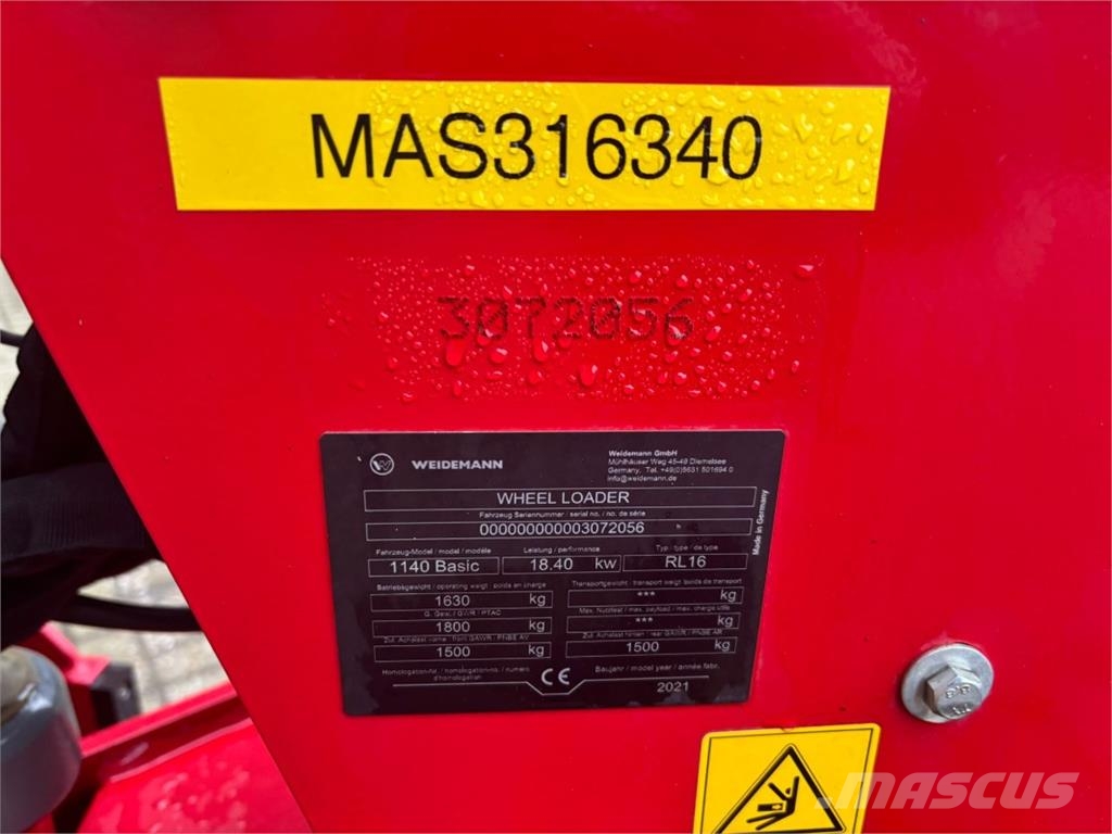 Weidemann 1140 inkl. Greifschaufel / Palettengabel / Schaufe Колесни товарачи