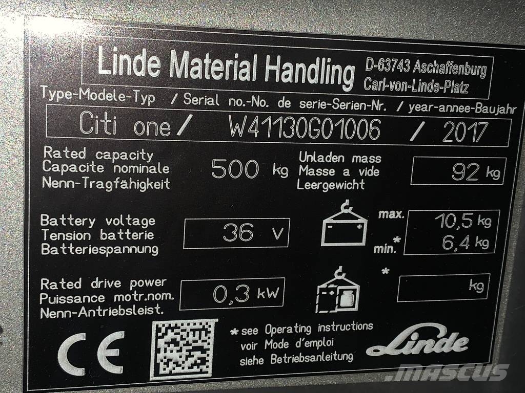 Linde CITI ONE V-3836 OB Porta palettes