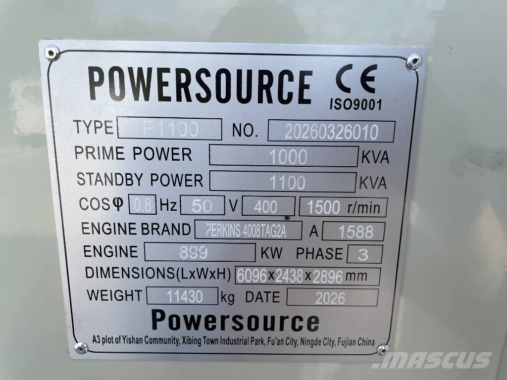 Perkins 4008TAG2A - 1100 kVA Generator - DPX-19820 Diesel Generators
