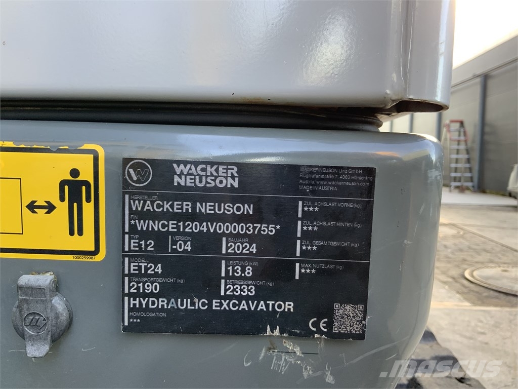 Wacker Neuson ET 24 Mini ekskavatörler, 7 tona dek