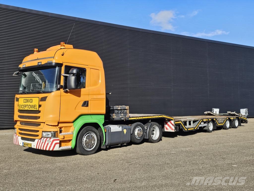 Scania R410 6x2 RETARDER + NOOTEBOOOM SEMI TRAILER Naudoti vilkikai