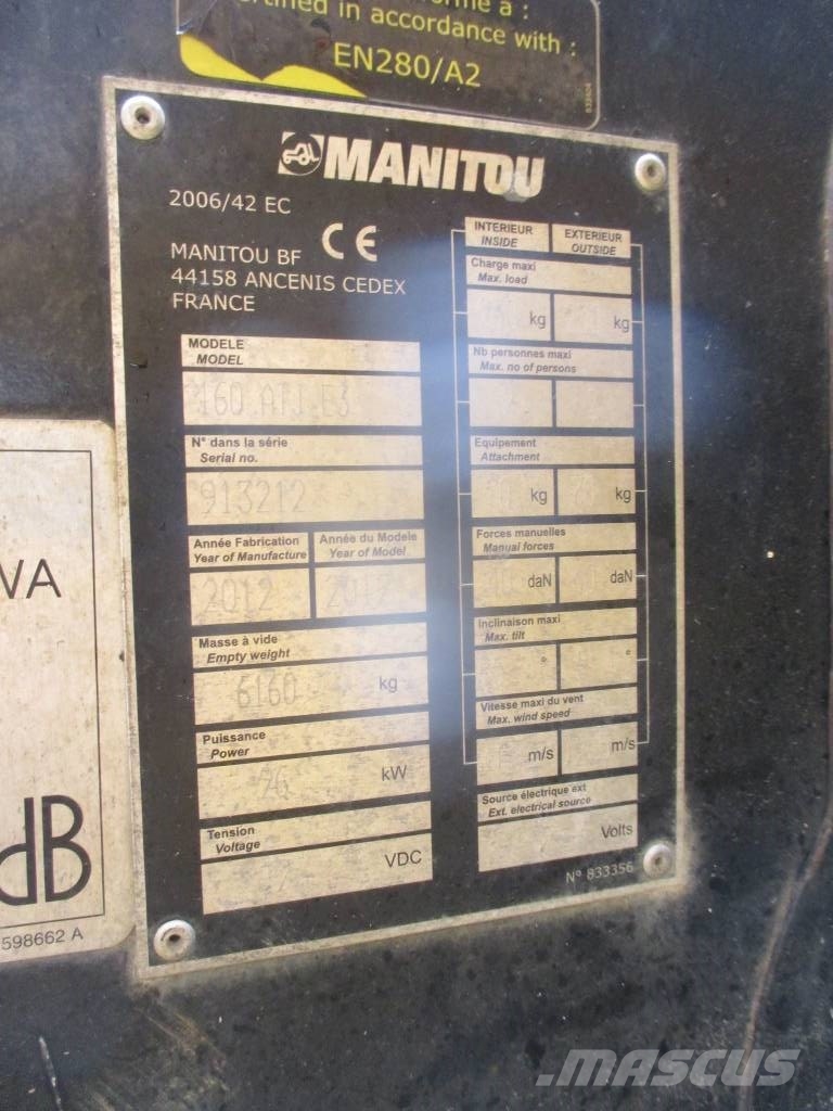 Manitou 160 ATJ ブームリフト 屈伸型