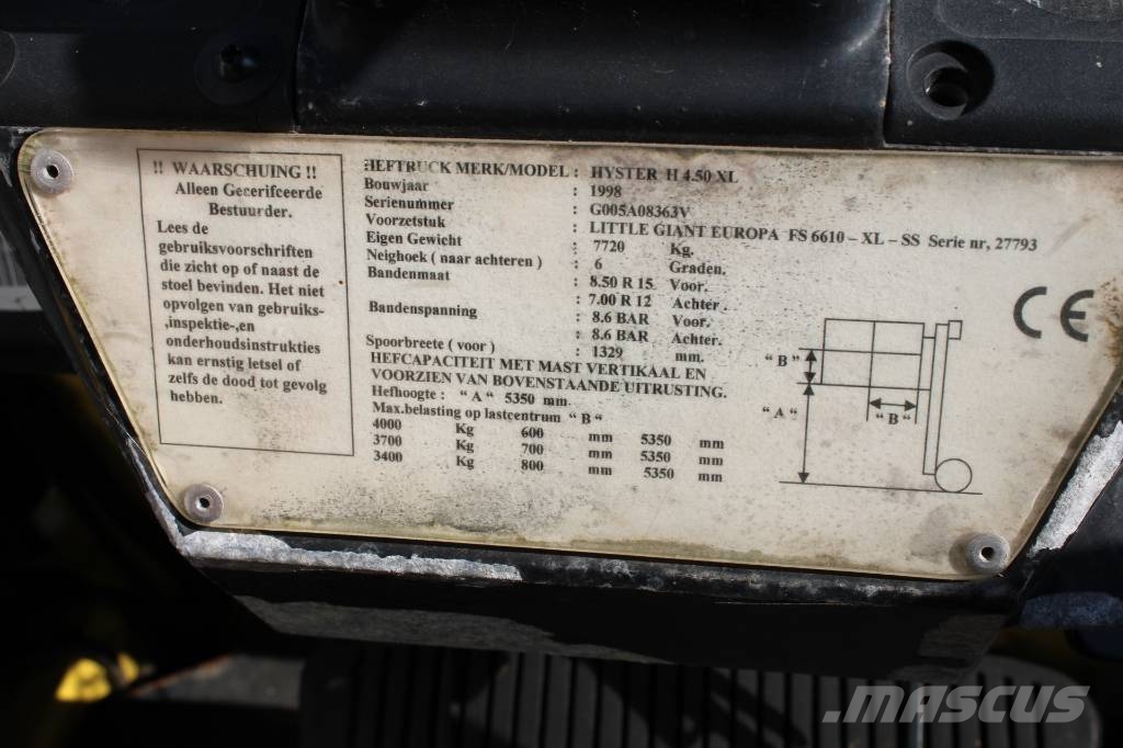 Hyster H 4.50 XL شاحنات الديزل
